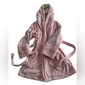 PINK Victoria's Secret baby pink silver sequin logo sleeve robe M/L